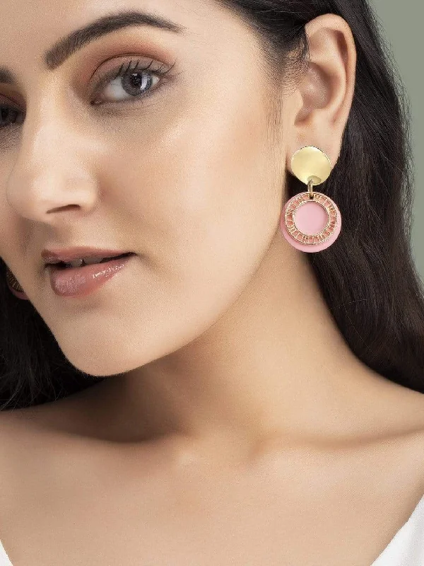 Final Call For Exquisite Jewelry At Reduced Rates Tokyo Talkies X rubans Pink Gold Plated Drop Earrings.