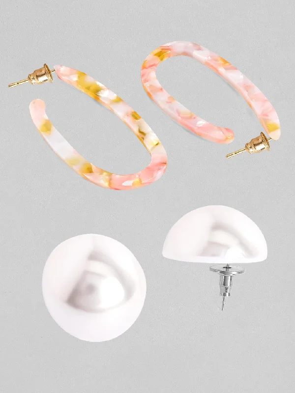Celebrate With Sparkle – Jewelry Sale Now Live Tokyo Talkies X Rubans Set of 2 Pearl & Multicolour Hoop Earrings.