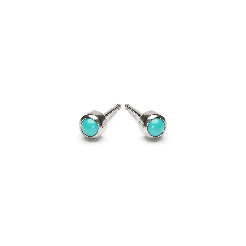 Trendy Minimalist Jewelry For Everyday Wear Turquoise Mini Stud Earrings