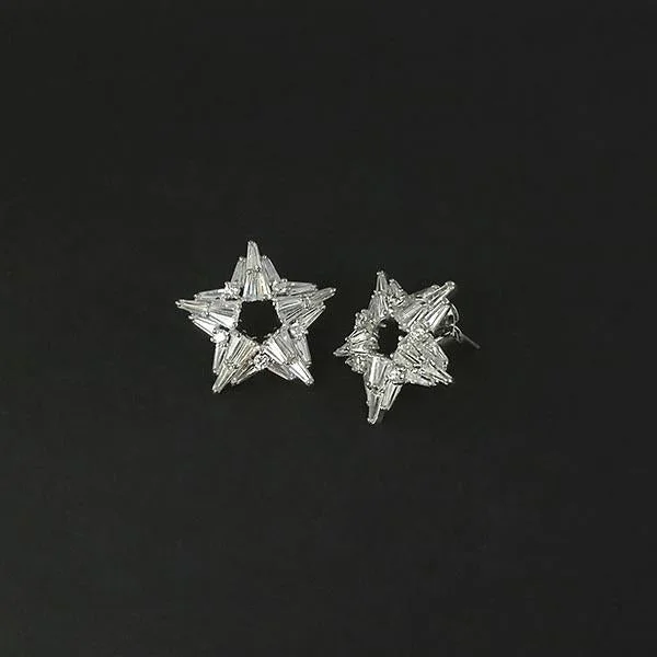 Shop High-Quality Jewelry At Jaw-Dropping Discounts Urthn AD Stone Rhodium Plated Stud Earrings - 1308042B Shop High-Quality Jewelry At Jaw-Dropping Discounts Urthn AD Stone Rhodium Plated Stud Earrings - 1308042B