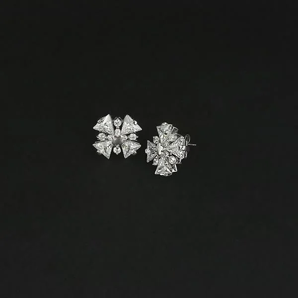 Everyday Jewelry Essentials Now On Sale Urthn AD Stone Rhodium Plated Stud Earrings - 1308051B Everyday Jewelry Essentials Now On Sale Urthn AD Stone Rhodium Plated Stud Earrings - 1308051B
