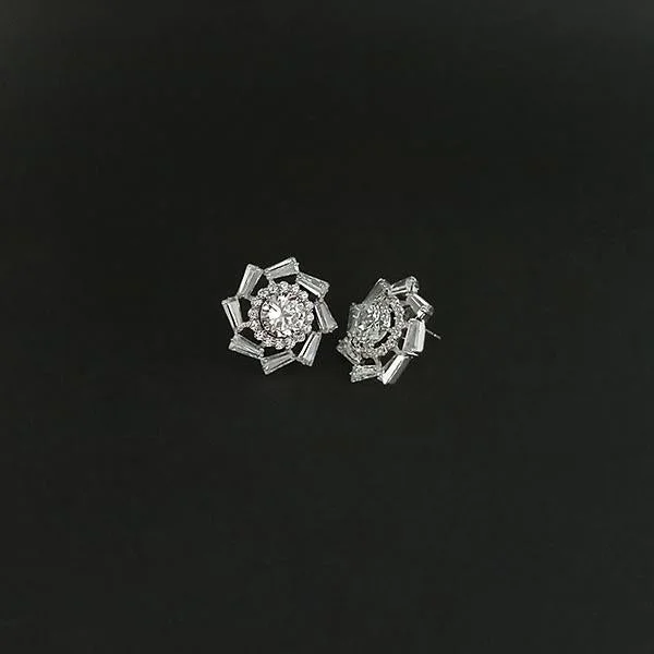 Fashion-Forward Jewelry At Exclusive Discounts Urthn AD Stone Rhodium Plated Stud Earrings - 1308055 Fashion-Forward Jewelry At Exclusive Discounts Urthn AD Stone Rhodium Plated Stud Earrings - 1308055