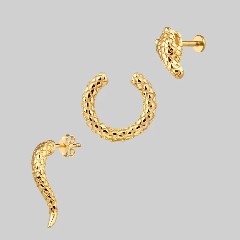 Fashion-Forward Jewelry At Exclusive Discounts VEGA. 3 Piece Snake Wrap Earring - Gold Fashion-Forward Jewelry At Exclusive Discounts VEGA. 3 Piece Snake Wrap Earring - Gold