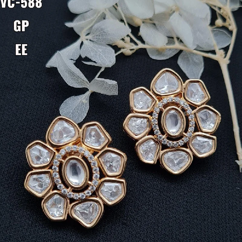 Huge Savings On Timeless Jewelry Collections Vivah Creations Gold Plated AD Stone Stud Earrings Huge Savings On Timeless Jewelry Collections Vivah Creations Gold Plated AD Stone Stud Earrings