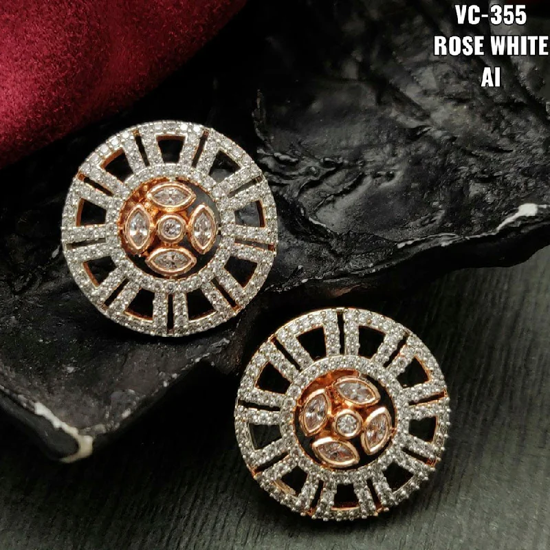 Special Sale On Handcrafted Jewelry – Shop Today Vivah Creations Rose Gold Plated AD Stone Stud Earrings Special Sale On Handcrafted Jewelry – Shop Today Vivah Creations Rose Gold Plated AD Stone Stud Earrings
