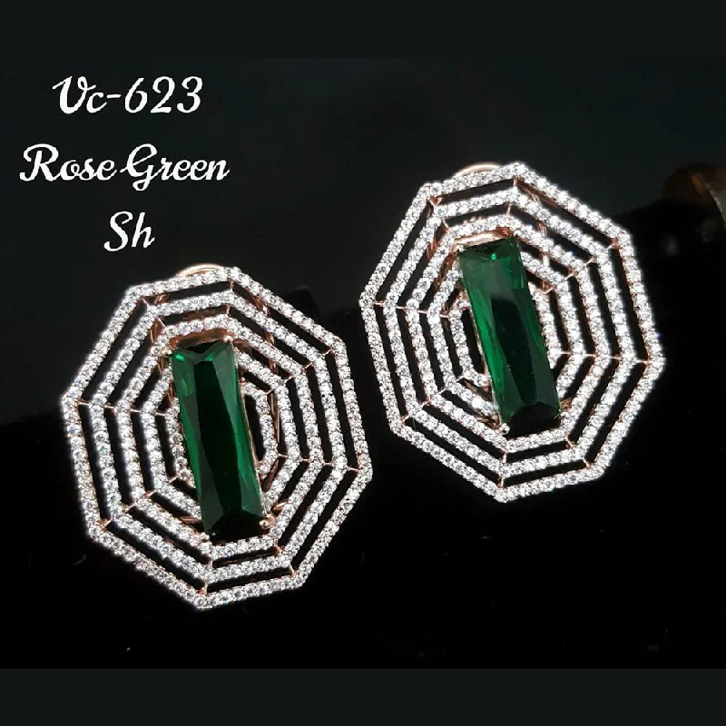 High-Quality Jewelry At A Fraction Of The Cost Vivah Creations Rose Gold Plated AD Stone Stud Earrings High-Quality Jewelry At A Fraction Of The Cost Vivah Creations Rose Gold Plated AD Stone Stud Earrings