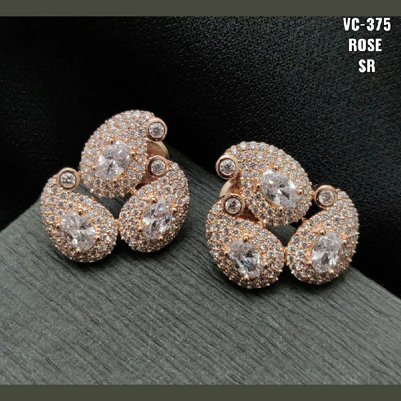 Dazzle With Discounts – Shop Jewelry On Sale Vivah Creations Rose Gold Plated AD Stone Stud Earrings Dazzle With Discounts – Shop Jewelry On Sale Vivah Creations Rose Gold Plated AD Stone Stud Earrings