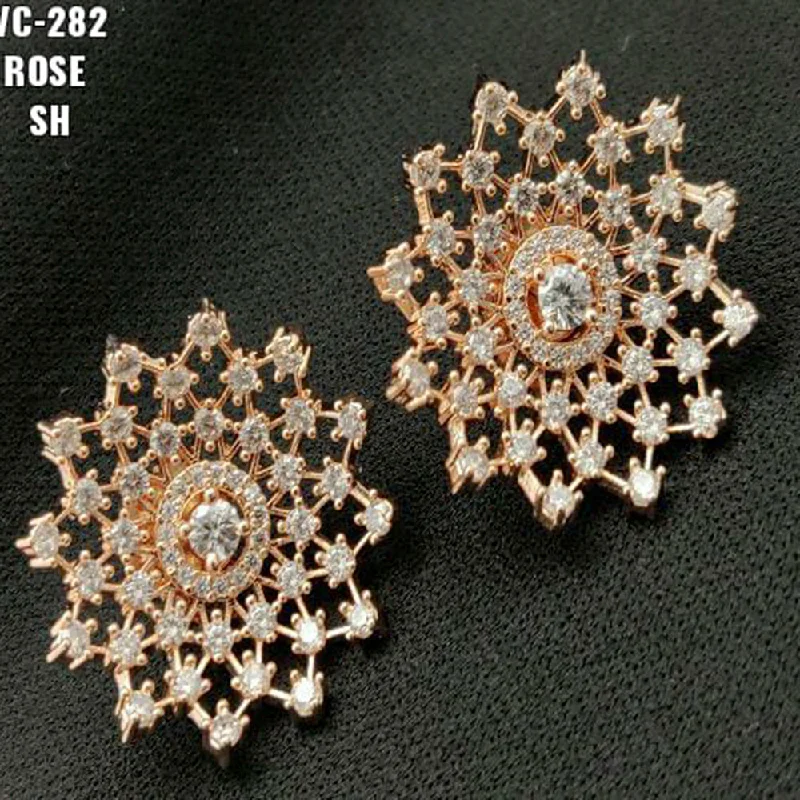 Elegant Designs, Unbeatable Discounts – Shop Jewelry Now Vivah Creations Rose Gold Plated AD Stone Stud Earrings Elegant Designs, Unbeatable Discounts – Shop Jewelry Now Vivah Creations Rose Gold Plated AD Stone Stud Earrings