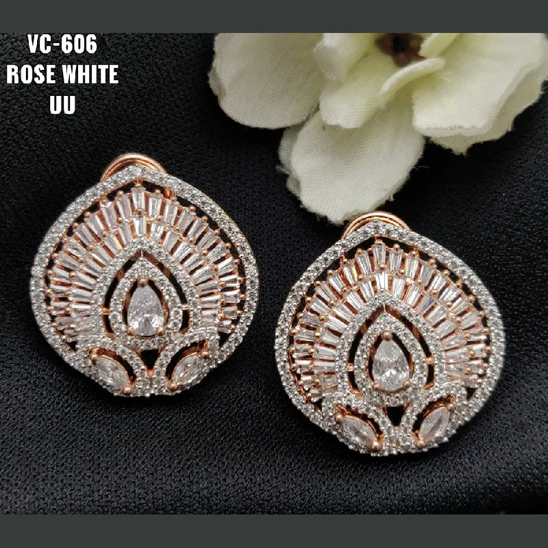 Last Chance To Grab Your Favorite Jewelry At A Discount Vivah Creations Rose Gold Plated AD Stone Stud Earrings Last Chance To Grab Your Favorite Jewelry At A Discount Vivah Creations Rose Gold Plated AD Stone Stud Earrings