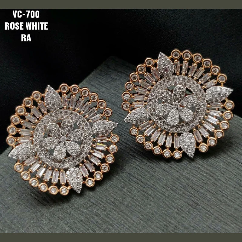 Don't Miss Our Biggest Jewelry Sale Of The Season Vivah Creations Rose Gold Plated AD Stone Stud Earrings Don't Miss Our Biggest Jewelry Sale Of The Season Vivah Creations Rose Gold Plated AD Stone Stud Earrings