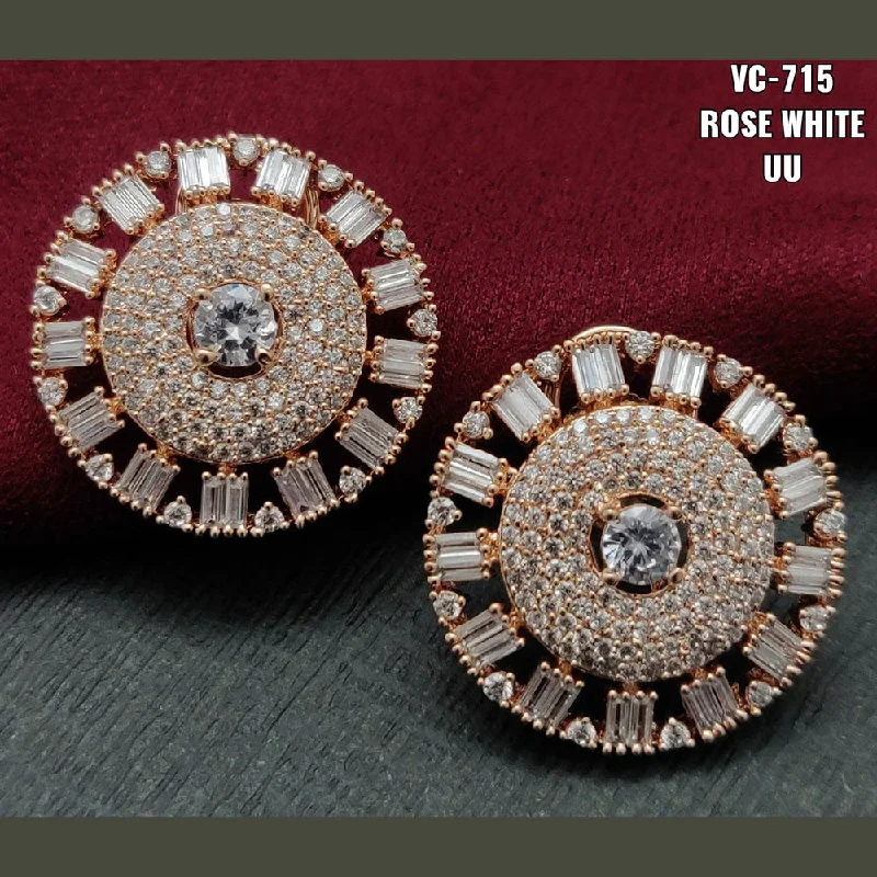 Stunning Jewelry At A Fraction Of The Price Vivah Creations Rose Gold Plated AD Stone Stud Earrings Stunning Jewelry At A Fraction Of The Price Vivah Creations Rose Gold Plated AD Stone Stud Earrings