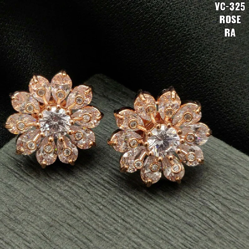 Sparkle More For Less – Jewelry Sale Happening Now Vivah Creations Rose Gold Plated AD Stone Stud Earrings Sparkle More For Less – Jewelry Sale Happening Now Vivah Creations Rose Gold Plated AD Stone Stud Earrings