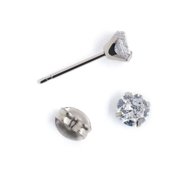 Jewelry Clearance Sale – Final Reductions White Zirconia Titanium Stud Earrings