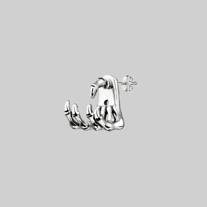Premium Diamond Jewelry For Unforgettable Moments WRAITH. Silver Skeleton Hand Single Earring- Lobe/Helix Premium Diamond Jewelry For Unforgettable Moments WRAITH. Silver Skeleton Hand Single Earring- Lobe/Helix