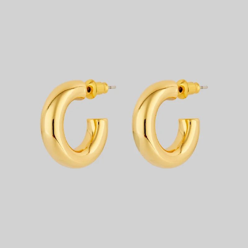 Bestselling Jewelry At Special Promotional Rates YARA. Simple Small Hoop Earrings - Gold