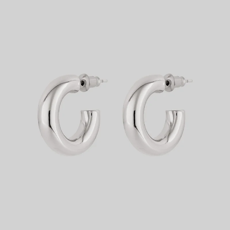 Grab Your Favorite Jewelry At The Lowest Prices YARA. Simple Small Hoop Earrings - Silver