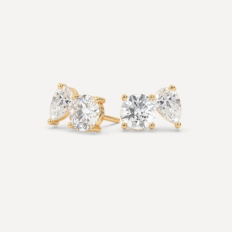 Luxury Meets Affordability – Jewelry Sale Now Live Yellow Gold Toi Et Moi Diamond Earrings