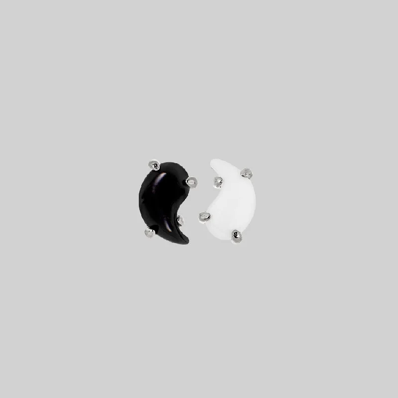 Shine Without Limits – Jewelry Sale Happening Now Yin & Yang Gemstone Earrings - Silver