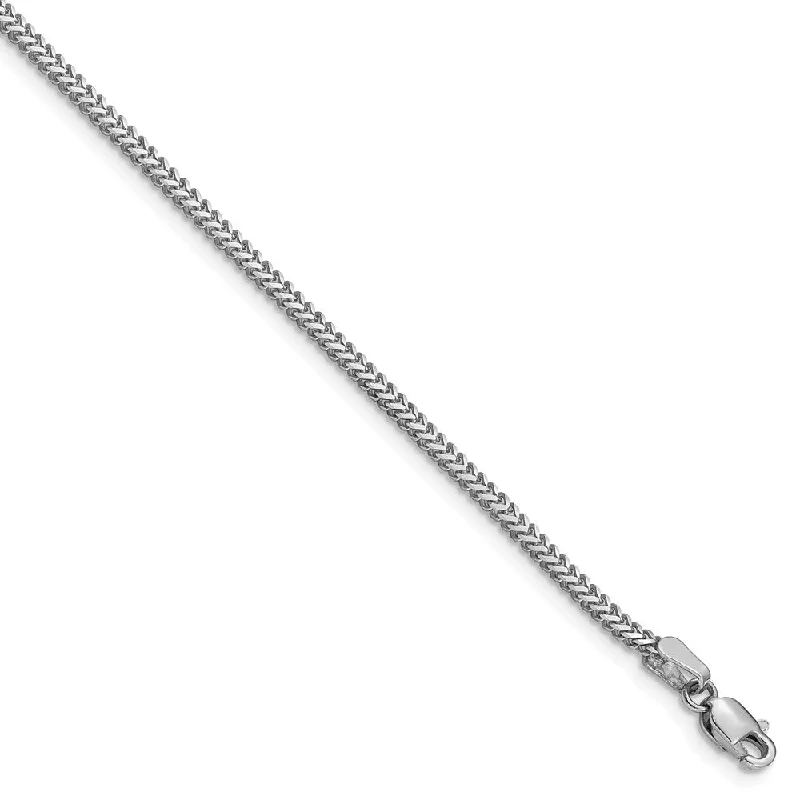 Fashion-Forward Jewelry At Exclusive Discounts 1.4mm 14k White Gold Solid Franco Chain Bracelet