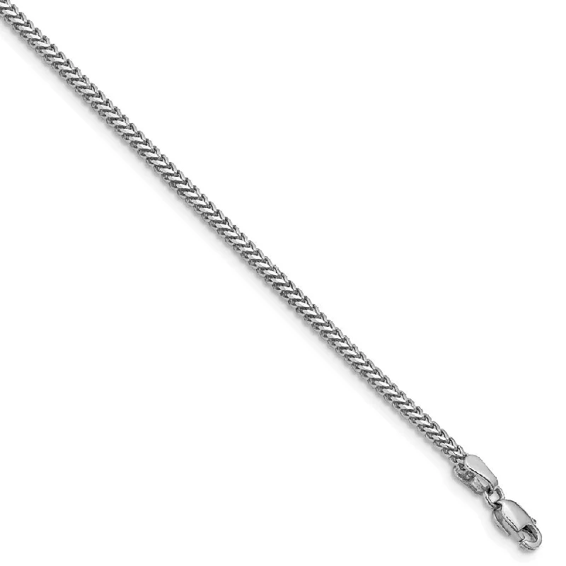 Make Every Moment Shine – Jewelry Discounts Available 1.5mm, 14k White Gold, Solid Franco Chain Bracelet, 7 Inch