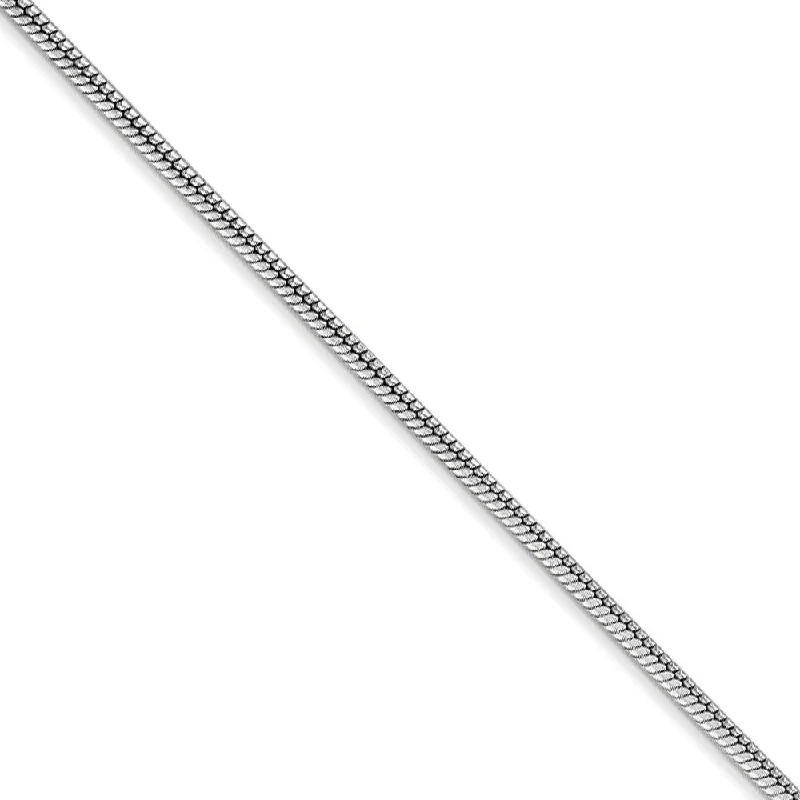 Timeless Elegance At Unbelievable Discounts 1.6mm, 14k White Gold, Round Solid Snake Chain Bracelet, 8 Inch