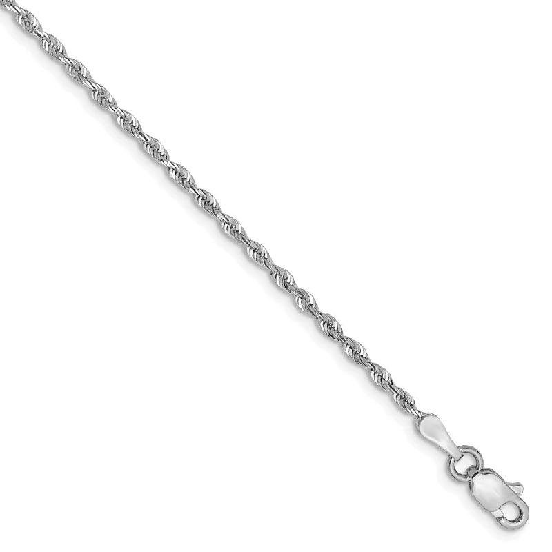 Timeless Elegance Now At Special Discounts 1.85mm 10k White Gold D/C Quadruple Rope Chain Bracelet