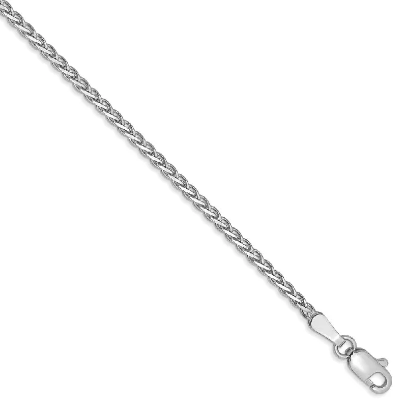 Buy More, Save More – Special Jewelry Discounts 1.8mm, 14k White Gold, Flat Wheat Chain Bracelet, 7 Inch