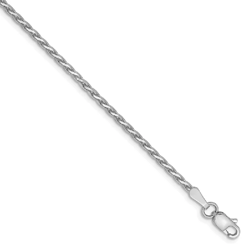 Limited-Time Jewelry Sale – Don't Miss Out On Dazzling Discounts 1.9mm, 14k White Gold, Solid D/C Round Wheat Chain Bracelet