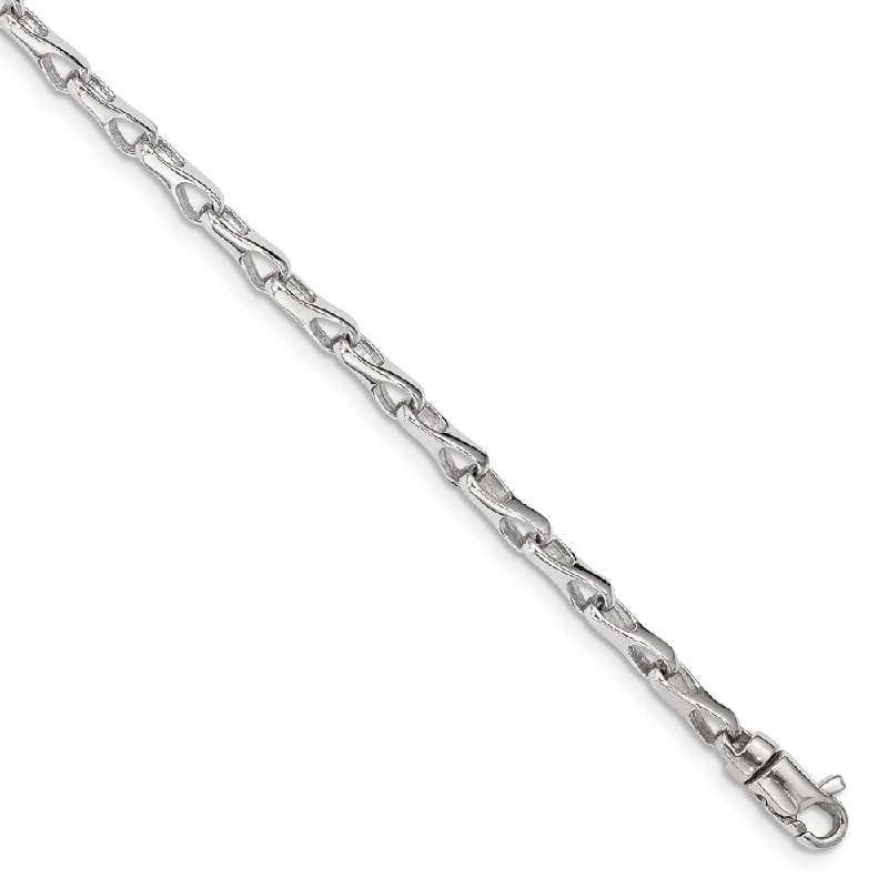 Seasonal Jewelry Sale – Upgrade Your Collection 14K White Gold, 3.5mm Fancy Link Chain Bracelet