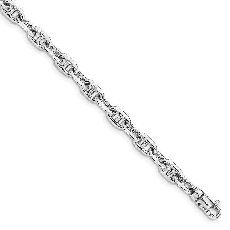 Grab Your Favorite Jewelry At The Lowest Prices 14k White Gold 5mm Fancy Anchor Link Chain Bracelet