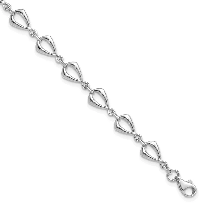 Personalized Jewelry Sale – Meaningful Gifts At Great Prices 14k White Gold 6mm Polished Fancy Link Chain Bracelet, 7.5 Inch