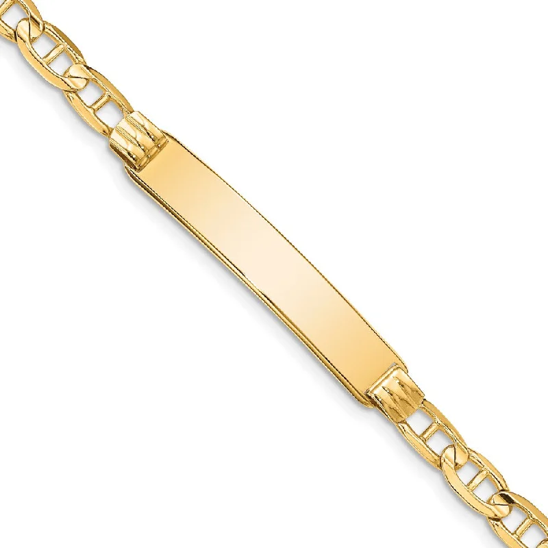 Exclusive Jewelry Offers – Shine For Less 14k Yellow Gold Anchor Link I.D. Bracelet - 7 Inch