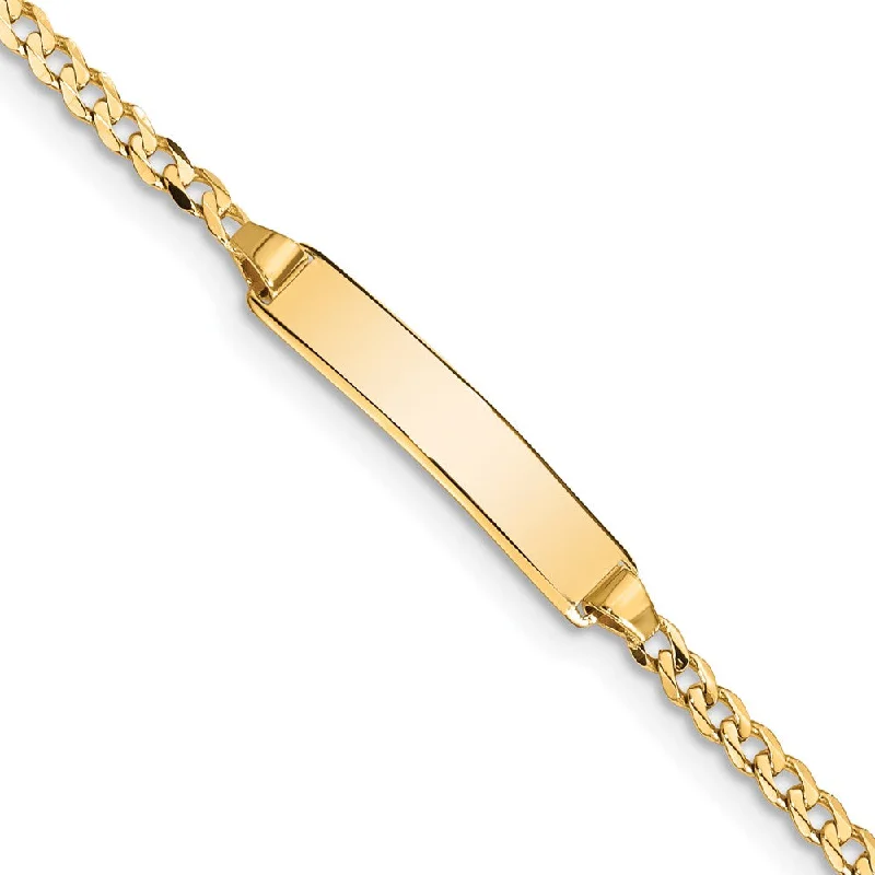 Make Your Outfit Shine With Discounted Jewelry 14k Yellow Gold Curb Link I.D. Bracelet - 7 Inch