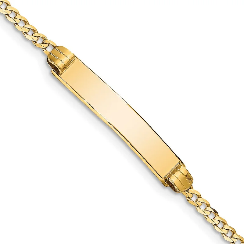 Seasonal Jewelry Sale – Upgrade Your Style Today 14k Yellow Gold Curb Link I.D. Bracelet with Lobster Clasp - 7 Inch