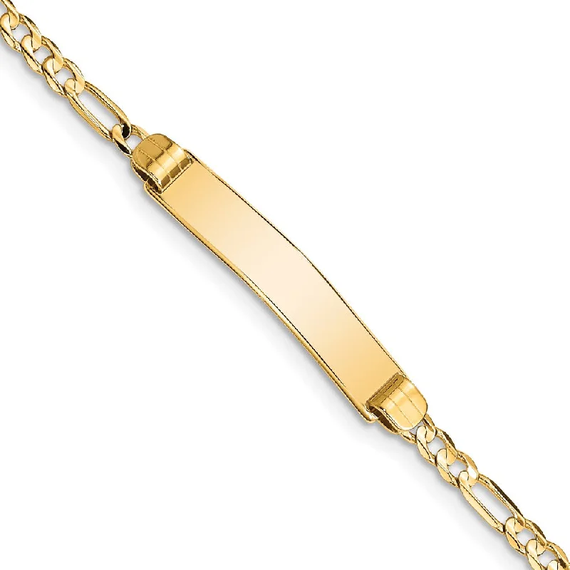 Limited-Time Offer On Elegant Jewelry Pieces 14k Yellow Gold Figaro I.D. Bracelet with Lobster Clasp, 7 Inch