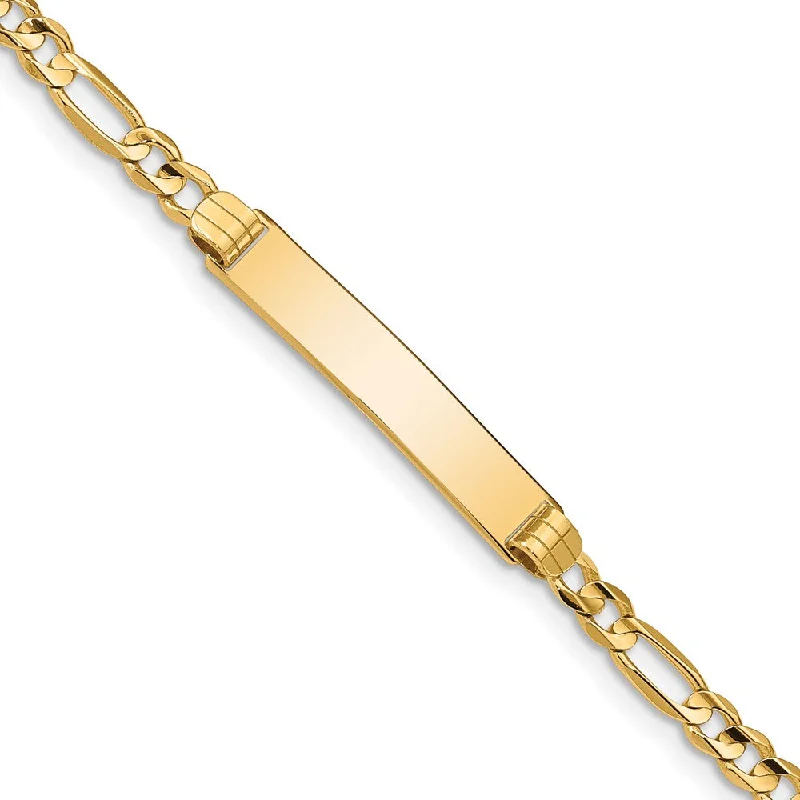 The Ultimate Jewelry Sale – Shop Premium Styles 14k Yellow Gold Figaro I.D. Bracelet with Lobster Clasp - 7 Inch