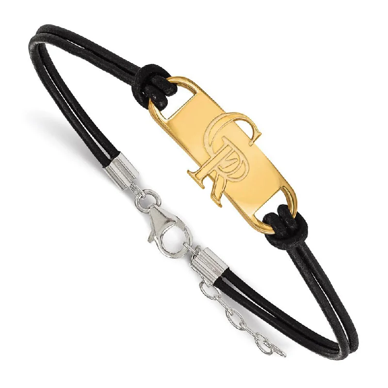 Unmissable Jewelry Discounts – Elevate Your Look For Less 14K Yellow Gold Plated S.S. MLB Colorado Rockies Leather Bracelet 7 In