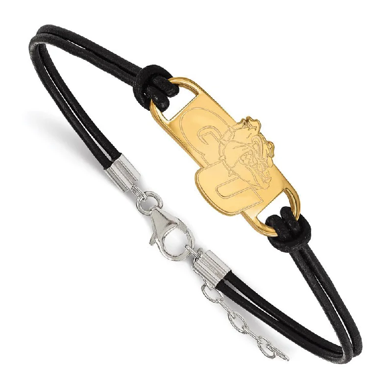 Adjustable Charm Bracelets For A Perfect Fit 14K Yellow Gold Plated Sterling Silver Gonzaga U Adj. Leather Bracelet