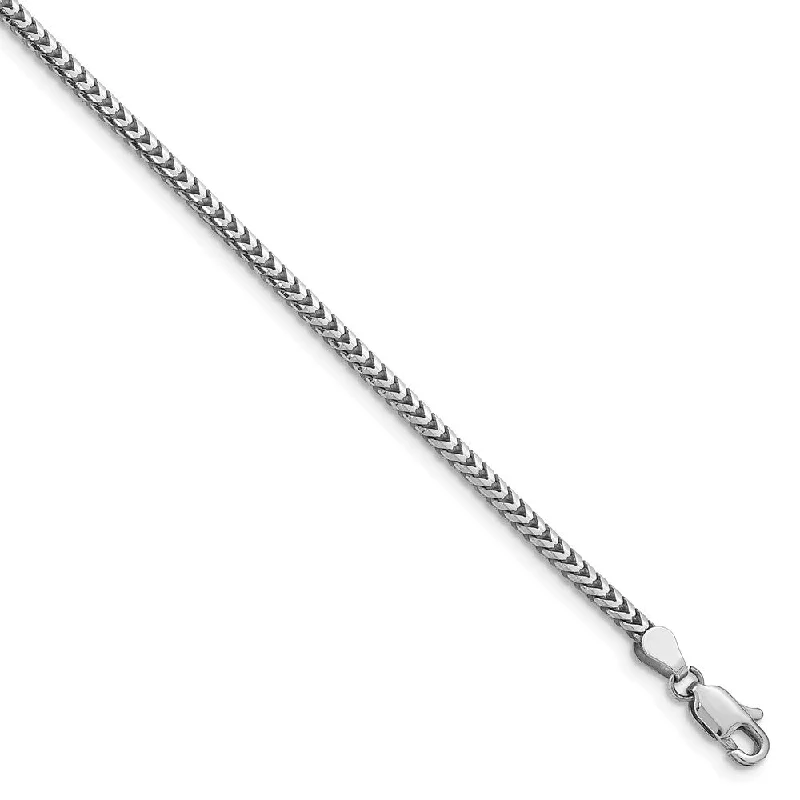 Last Chance To Shop High-End Jewelry At Markdown Prices 2.5mm, 14k White Gold, Solid Franco Chain Bracelet