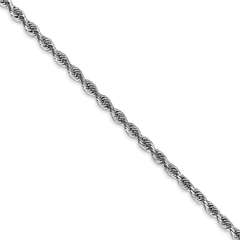 Get The Jewelry You Love At A Price You Love 2.75mm 10k White Gold D/C Quadruple Rope Chain Bracelet