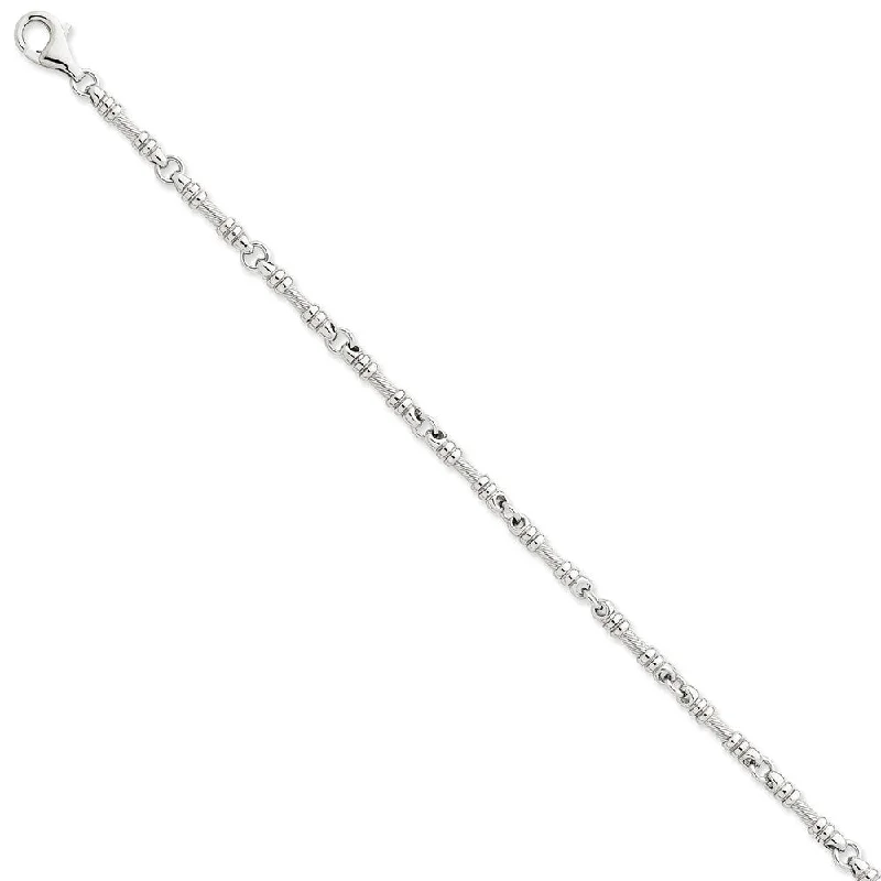 Exclusive Jewelry Bundles At Discounted Prices 3.25mm 14k White Gold Fancy Link Chain Bracelet