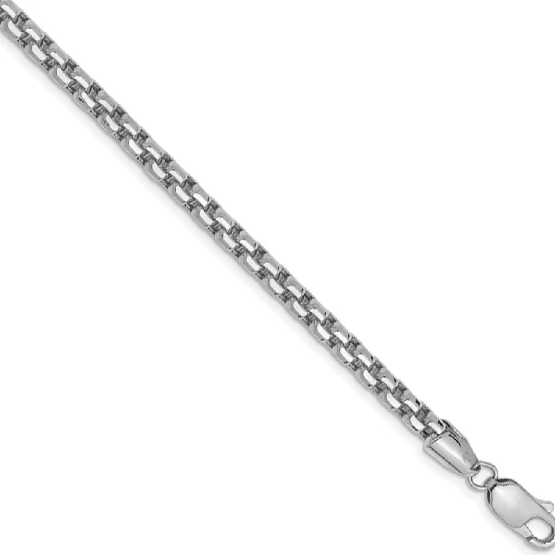 Jewelry Clearance Event – Stock Up Before It's Over 3.5mm 14k White Gold Hollow Round Box Chain Bracelet