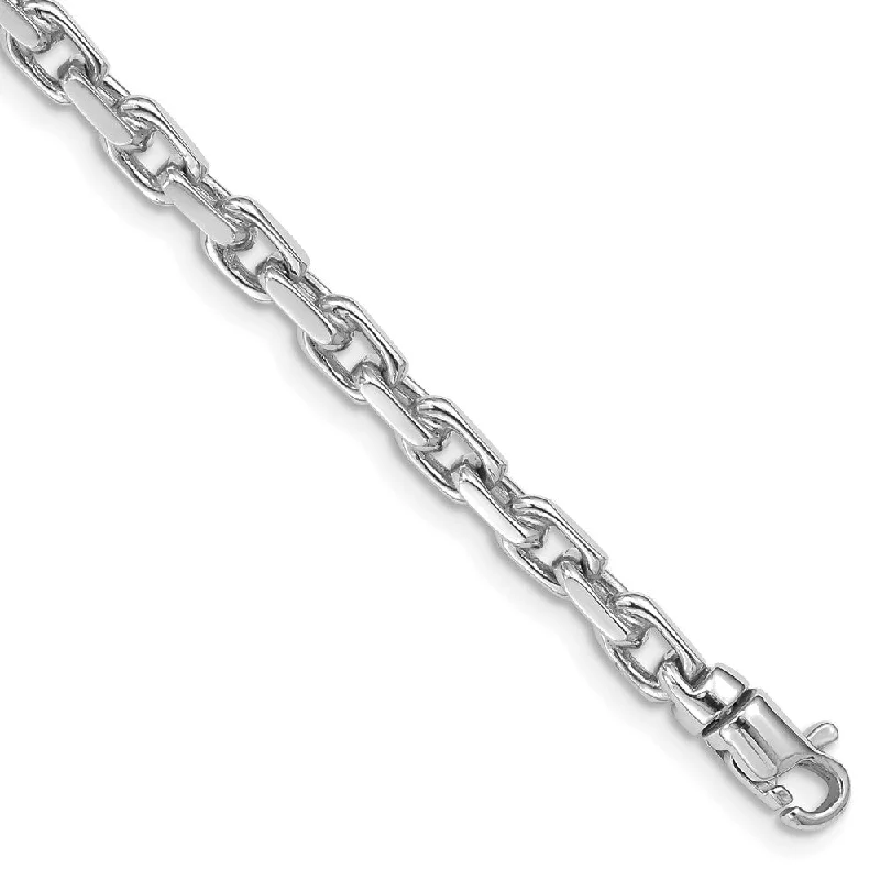 Seasonal Jewelry Sale – Upgrade Your Style Today 4.25mm 14K White Gold Solid Fancy Cable Chain Bracelet