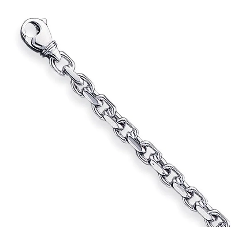 Trending Jewelry Now Available At Exclusive Prices 4.5mm 14K White Gold Solid Fancy Cable Chain Bracelet