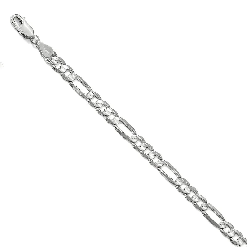 Shop Stylish Jewelry Now And Save Big 5.5mm 14k White Gold Flat Figaro Chain Bracelet