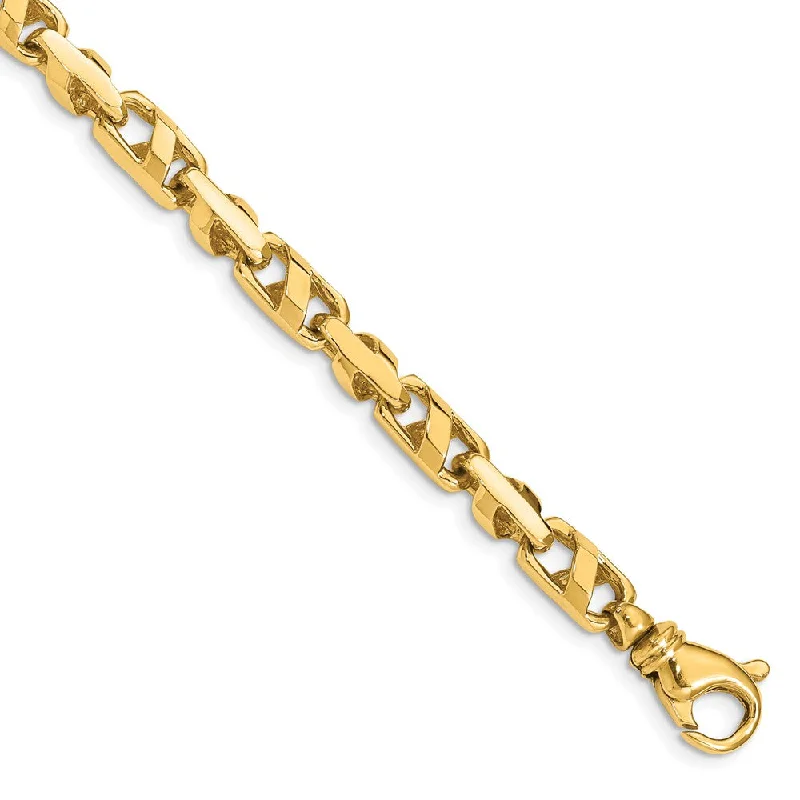 Unique Jewelry Designs Now At Discounted Rates 5.5mm 14K Yellow or White Gold Solid Fancy Anchor Chain Bracelet, 8 In