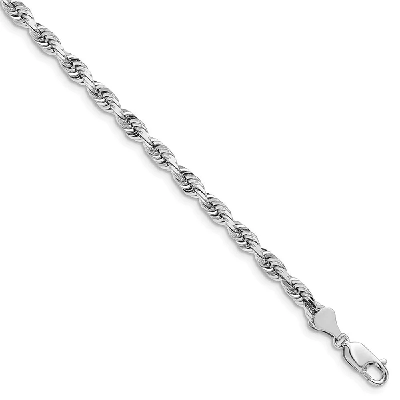 Bold And Beautiful Jewelry Now At Irresistible Prices 5mm, 14k White Gold D/C Quadruple Rope Chain Bracelet