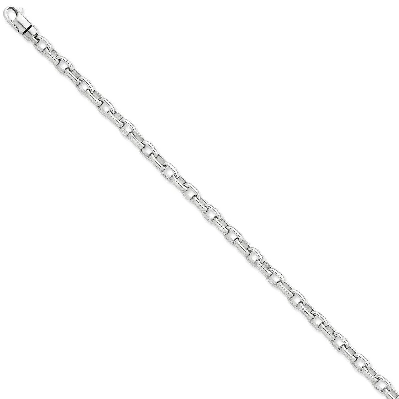 The Ultimate Jewelry Sale – Shop Premium Styles 5mm 14k White Gold Solid Oval Link Chain Bracelet