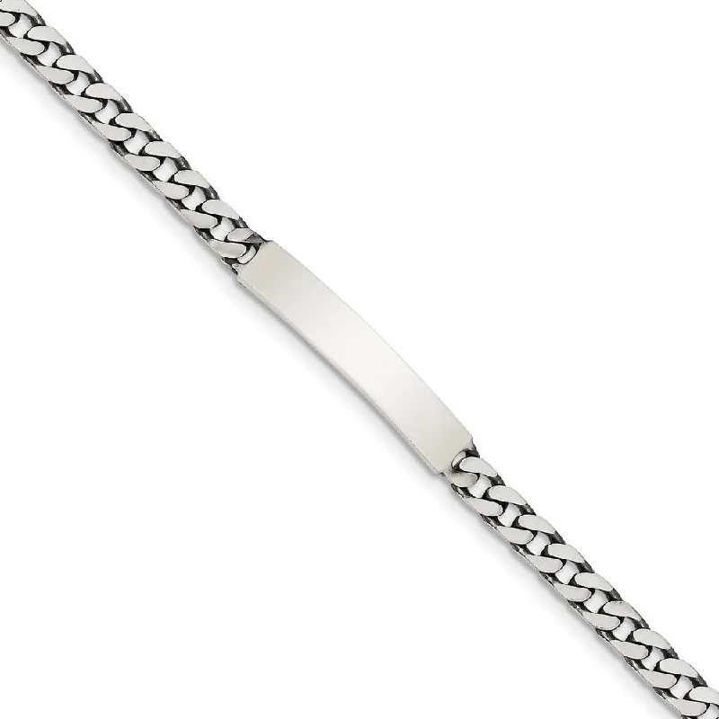 Sparkle More For Less – Jewelry Sale Happening Now 5mm Antiqued Sterling Silver Engravable Curb Link I.D. Bracelet