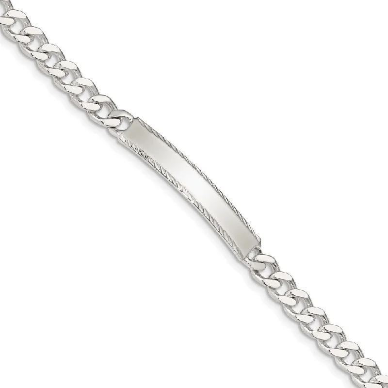 Get Ready To Sparkle – Special Jewelry Discounts 5mm Sterling Silver Diamond-Cut Engravable Curb Link I.D. Bracelet